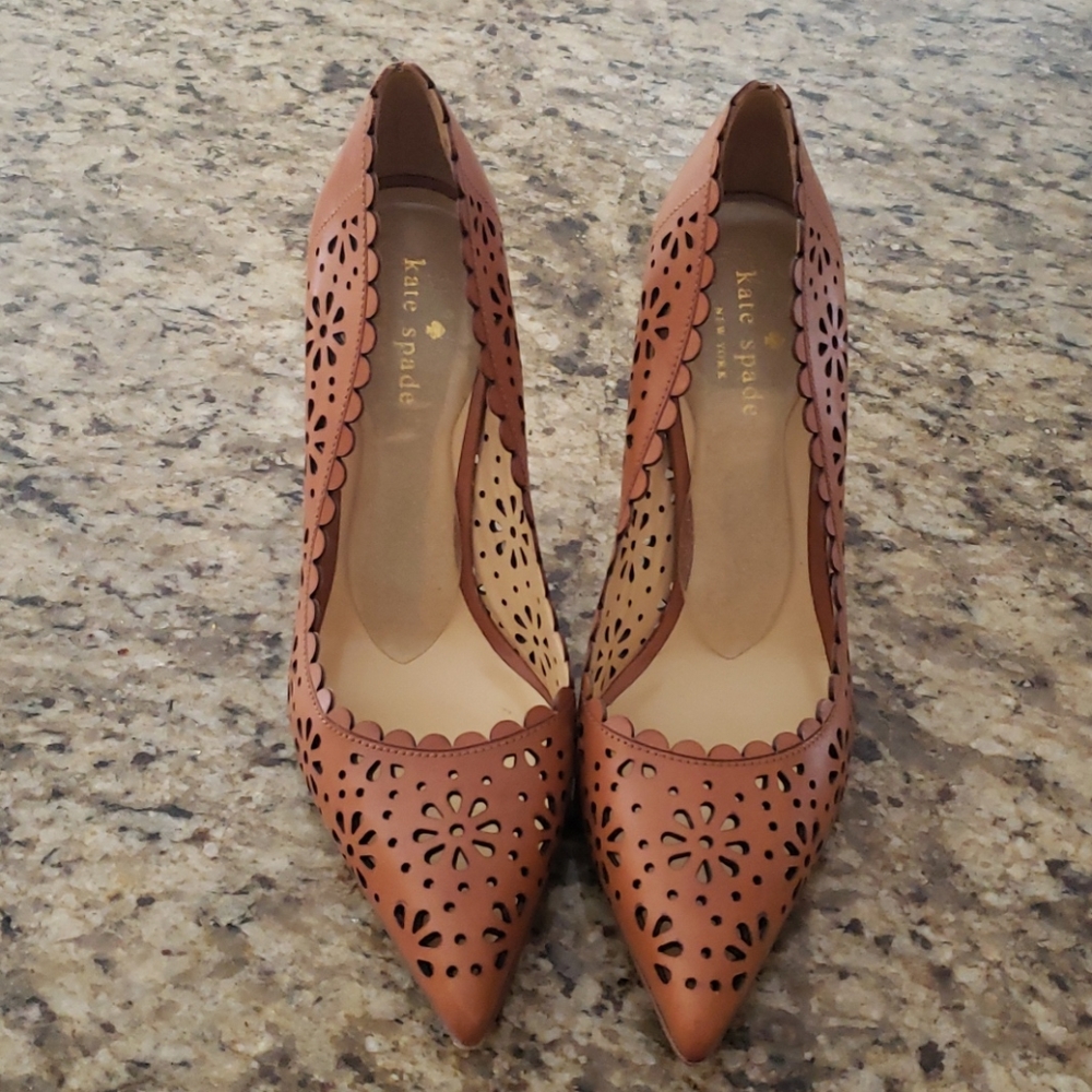 Kate Spade Lana eyelet floral heels